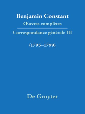 cover image of Correspondance 1795–1799